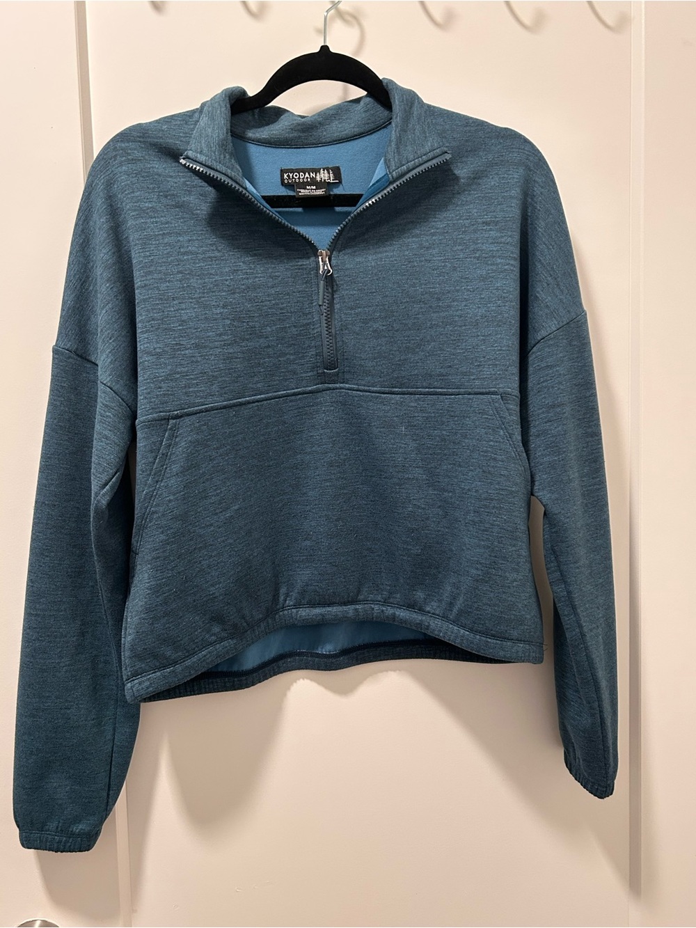 Half-Zip Pullover in Teal Blue